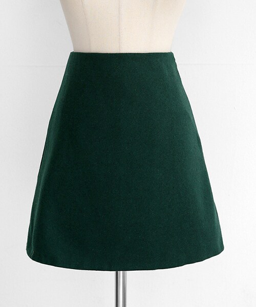 DHOLIC（ディーホリック）の「ウールブレンドAラインミニスカート（スカート・レディース・ブラウン/グレー/グリーン/その他/ブラック/レッド・S/M）」の4枚目の写真