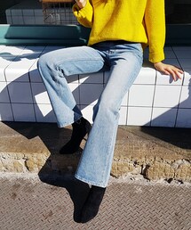 DHOLIC | ブーツカットウォッシュドデニムパンツ(デニムパンツ)