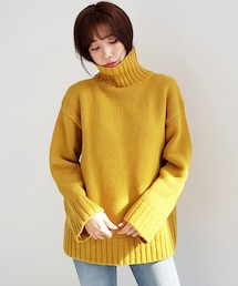 DHOLIC（ディーホリック）の「ウール混タートルネックニットプル
