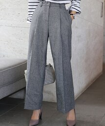 DHOLIC | ウールブレンドヘリンボーンワイドパンツ(その他パンツ)