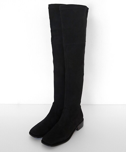 DHOLIC（ディーホリック）の「2TYPEローヒールスクエアトゥロングブーツ（ブーツ・レディース・ブラック/その他/グレー/ブルー/レッド/ベージュ/ブラウン・225/230/235/240/245/250）」の7枚目の写真