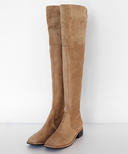 DHOLIC（ディーホリック）の「2TYPEローヒールスクエアトゥロングブーツ（ブーツ・レディース・ブラック/その他/グレー/ブルー/レッド/ベージュ/ブラウン・225/230/235/240/245/250）」の4枚目の写真