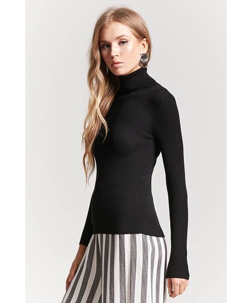 FOREVER 21（フォーエバー トゥエンティーワン）の「FOREVER 21 Ribbed Turtleneck Sweater（ニット/セーター・レディース・Black/Green/White/Purple・Small/Medium/Large）」の7枚目の写真