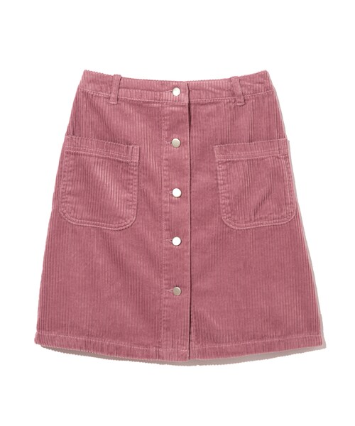GRL（グレイル）の「コーデュロイ前釦台形スカート（スカート・レディース・マスタード/ピンク/グリーン/ボルドー/キャメル・M）」の4枚目の写真