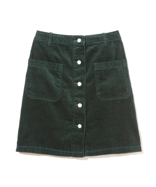 GRL（グレイル）の「コーデュロイ前釦台形スカート（スカート・レディース・マスタード/ピンク/グリーン/ボルドー/キャメル・M）」の3枚目の写真
