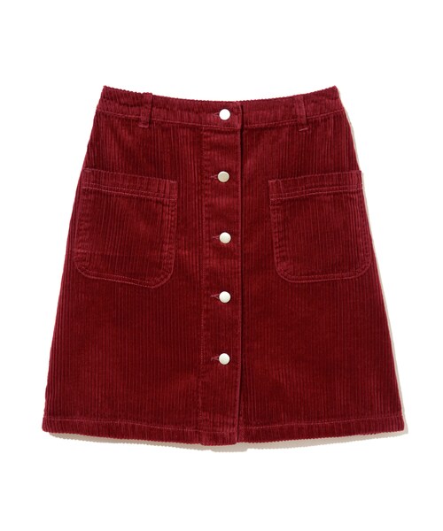 GRL（グレイル）の「コーデュロイ前釦台形スカート（スカート・レディース・マスタード/ピンク/グリーン/ボルドー/キャメル・M）」の5枚目の写真