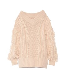 FURFUR | FUR FUR フリンジ&ケーブルセーター(ニット/セーター)