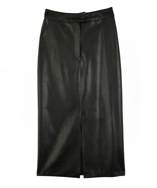 DINT（ディント）の「パープルリムレザースリットスカート（スカート・レディース・Black/Yellow・S/M）」の2枚目の写真