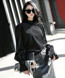 DINT | メタリックベルベットトップ(Tシャツ/カットソー)