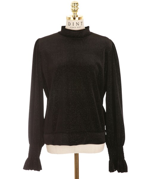 DINT（ディント）の「メタリックベルベットトップ（Tシャツ/カットソー・レディース・Black・one(44~66size)）」の2枚目の写真