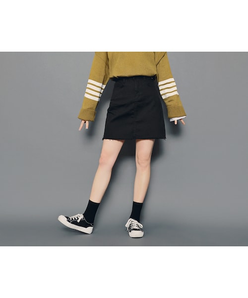 HOTPING（ホッピン）の「フリンジヘムAライン魔法スカート（スカート・レディース・ピンク/ブラック/カーキ・S/M/L/XL/XXL/XXXL）」の2枚目の写真