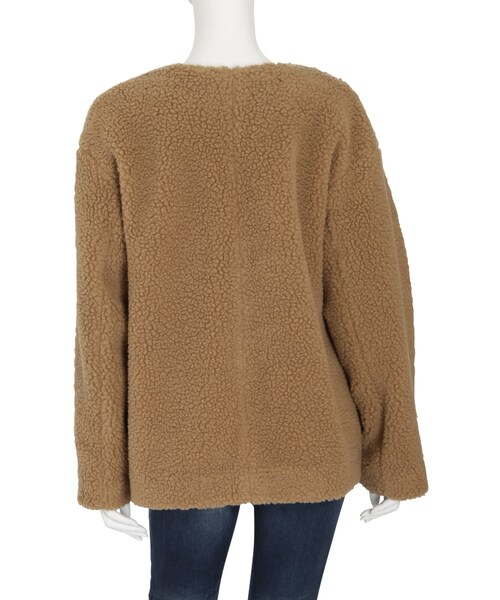 Ungrid（アングリッド）の「ノーカラーショートボアブルゾン（ジャケット/アウター・レディース・オフホワイト/キャメル）」の7枚目の写真