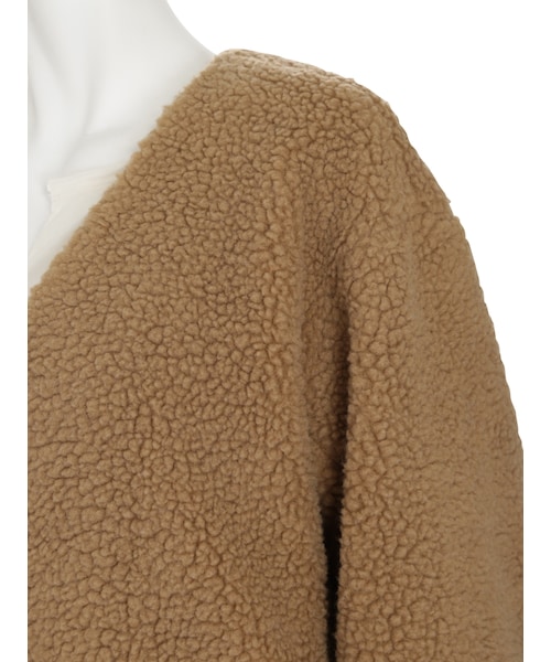 Ungrid（アングリッド）の「ノーカラーショートボアブルゾン（ジャケット/アウター・レディース・オフホワイト/キャメル）」の9枚目の写真