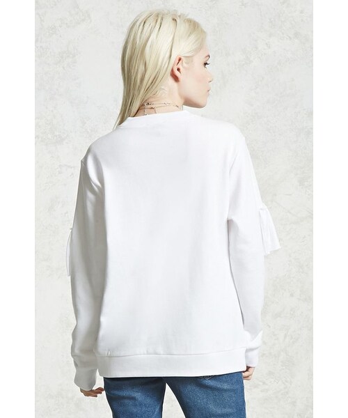 FOREVER 21(フォーエバー トゥエンティーワン)の「FOREVER 21 Flounce Layer Sweatshirt(スウェット・レディース・White・Small/Medium/Large)」の2枚目の写真