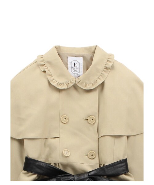 E hyphen world gallery Bon Bon（イーハイフンワールドギャラリーボンボン）の「レザーリボントレンチコート（ジャケット/アウター・ブラック/ベージュ・S/M）」の3枚目の写真