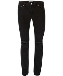TOPMAN | Black Slim Ripped Jeans(デニムパンツ)