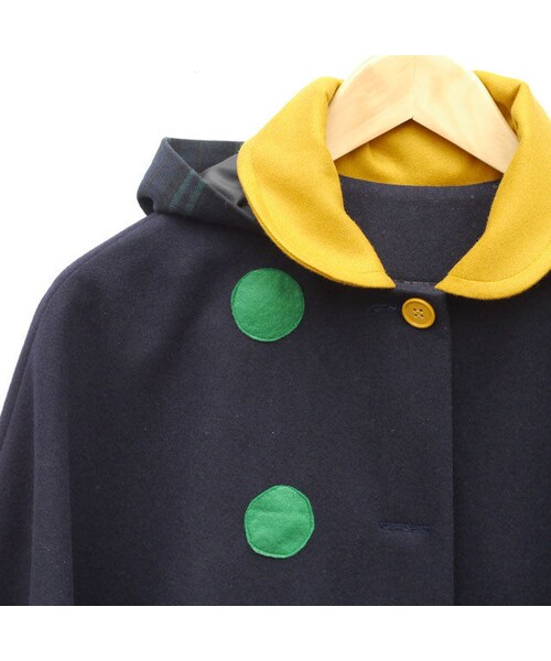 NIRAME.CO（ニラメッコ）の「スポンジぽんちょ　～ネイビー×イエロー～（ポンチョ・レディース・その他）」の3枚目の写真