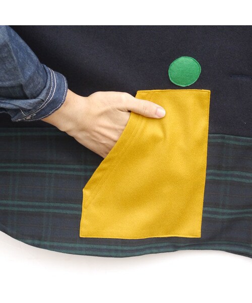 NIRAME.CO（ニラメッコ）の「スポンジぽんちょ　～ネイビー×イエロー～（ポンチョ・レディース・その他）」の7枚目の写真