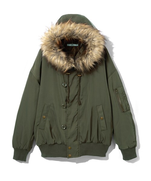 GRL（グレイル）の「ファー付フード裏ボアN2Bブルゾン（ブルゾン