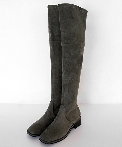 DHOLIC（ディーホリック）の「2TYPEスクエアトゥローヒールロングブーツ（ブーツ・レディース・その他/ブラック/グリーン/ブルー/レッド/ベージュ/ピンク/ブラウン・225/230/235/240/245/250）」の5枚目の写真