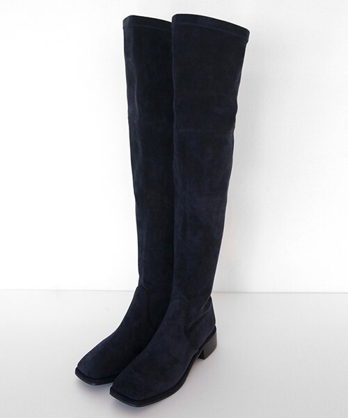 DHOLIC（ディーホリック）の「2TYPEスクエアトゥローヒールロングブーツ（ブーツ・レディース・その他/ブラック/グリーン/ブルー/レッド/ベージュ/ピンク/ブラウン・225/230/235/240/245/250）」の6枚目の写真