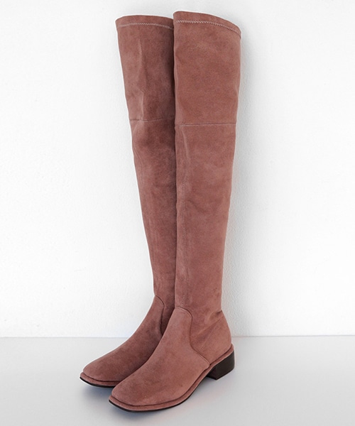 DHOLIC（ディーホリック）の「2TYPEスクエアトゥローヒールロングブーツ（ブーツ・レディース・その他/ブラック/グリーン/ブルー/レッド/ベージュ/ピンク/ブラウン・225/230/235/240/245/250）」の7枚目の写真