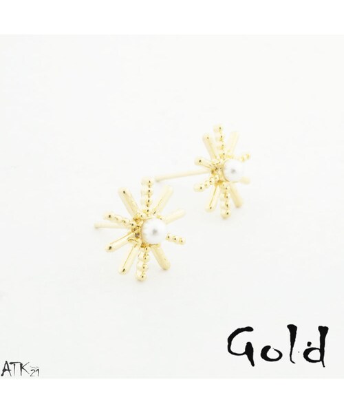 no brand（ノーブランド）の「(7個セット）雪の結晶 パール 一粒ストーン シルバー ゴールド セットピアス  スタッドピアス レディース アクセサリー：PSS170806（ピアス（両耳用）・レディース・その他）」の8枚目の写真