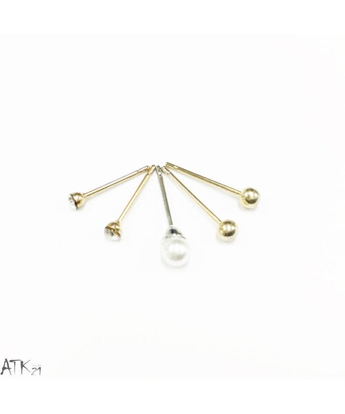 no brand（ノーブランド）の「(7個セット）雪の結晶 パール 一粒ストーン シルバー ゴールド セットピアス  スタッドピアス レディース アクセサリー：PSS170806（ピアス（両耳用）・レディース・その他）」の10枚目の写真