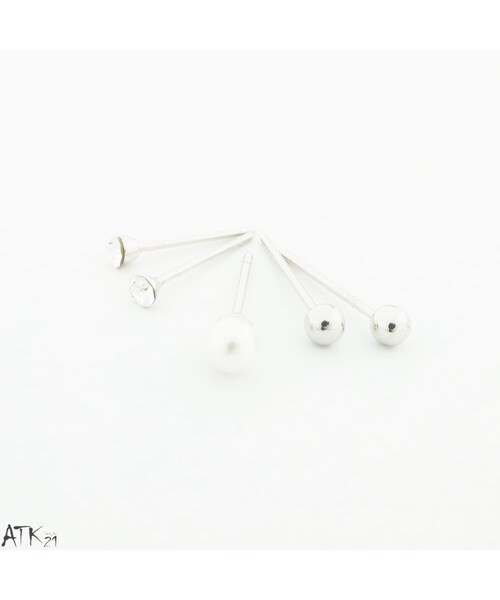 no brand（ノーブランド）の「(7個セット）雪の結晶 パール 一粒ストーン シルバー ゴールド セットピアス  スタッドピアス レディース アクセサリー：PSS170806（ピアス（両耳用）・レディース・その他）」の4枚目の写真