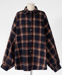 DHOLIC | ウール混スナップボタンチェックシャツ(シャツ/ブラウス)