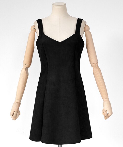 DHOLIC（ディーホリック）の「スエード調スリーブレスフレアミニワンピース（ワンピース・レディース・ブラウン/ブラック/グレー/ピンク・FREE）」の2枚目の写真