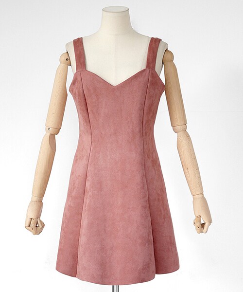 DHOLIC（ディーホリック）の「スエード調スリーブレスフレアミニワンピース（ワンピース・レディース・ブラウン/ブラック/グレー/ピンク・FREE）」の4枚目の写真