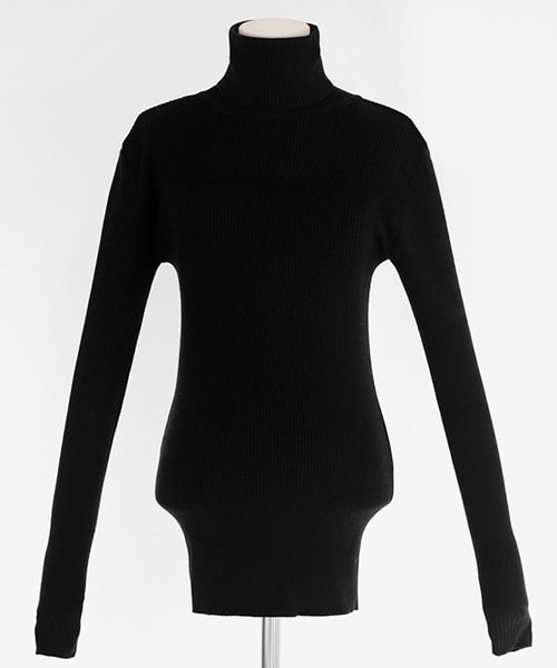 DHOLIC(ディーホリック)の「タートルネックスリムニットプルオーバー(ニット/セーター・レディース・その他/ホワイト/ブラック/ベージュ/レッド/グレー・FREE)」の3枚目の写真