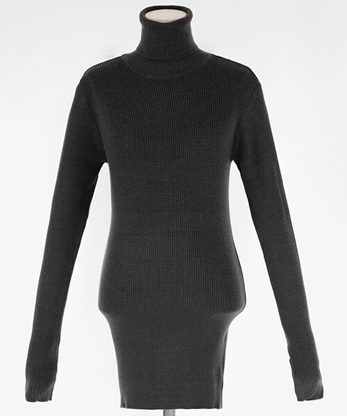 DHOLIC(ディーホリック)の「タートルネックスリムニットプルオーバー(ニット/セーター・レディース・その他/ホワイト/ブラック/ベージュ/レッド/グレー・FREE)」の4枚目の写真