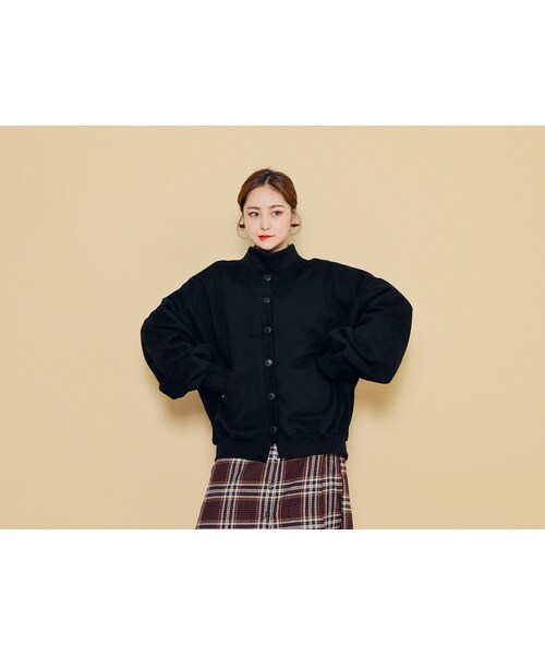 HOTPING（ホッピン）の「バルーンスリーブルーズカラーカーディガン（カーディガン/ボレロ・レディース・グレー/クリーム/ブラック/ブラウン・フリーサイズ(XS-XXL)）」の3枚目の写真