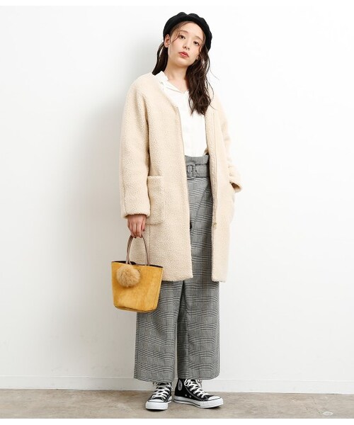 ROPE' PICNIC（ロペピクニック）の「フロントジップボアコート（ジャケット/アウター・グレー/キナリ/ダークブラウン・36/38）」の13枚目の写真