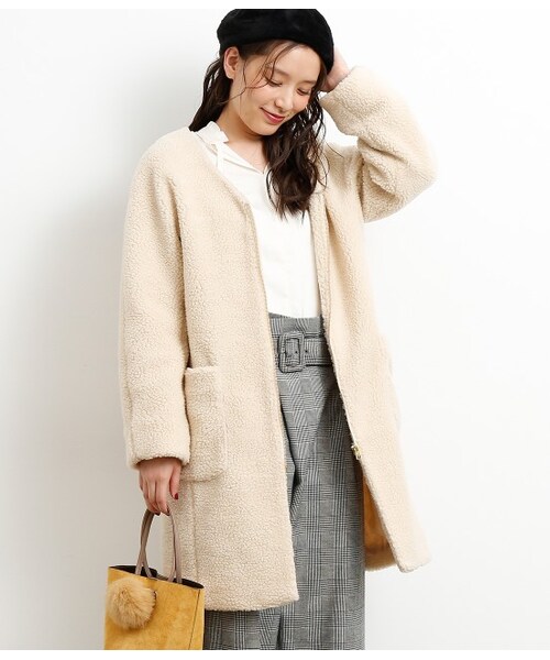 ROPE' PICNIC（ロペピクニック）の「フロントジップボアコート（ジャケット/アウター・グレー/キナリ/ダークブラウン・36/38）」の3枚目の写真