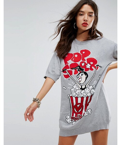 LOVE MOSCHINO ハート ロゴ コットン ワンピース Love Moschino | Dresses | Love Moschino White Cotton Dress