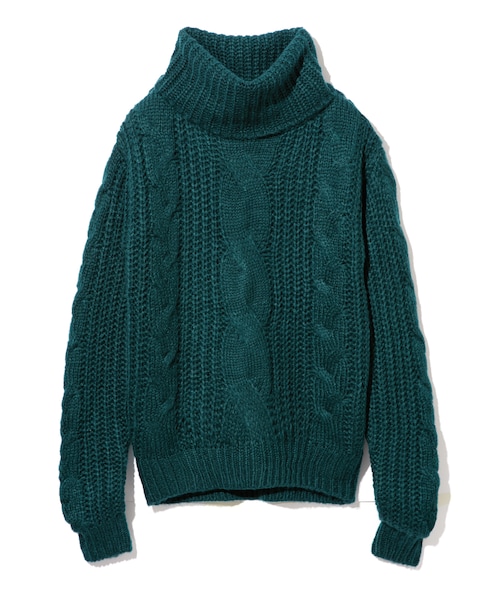 MM6 タートルネック ボリューム ケーブルニット 厚手 アシンメトリー MM6 タートルネック ボリューム ケーブルニット 厚手 アシンメトリー