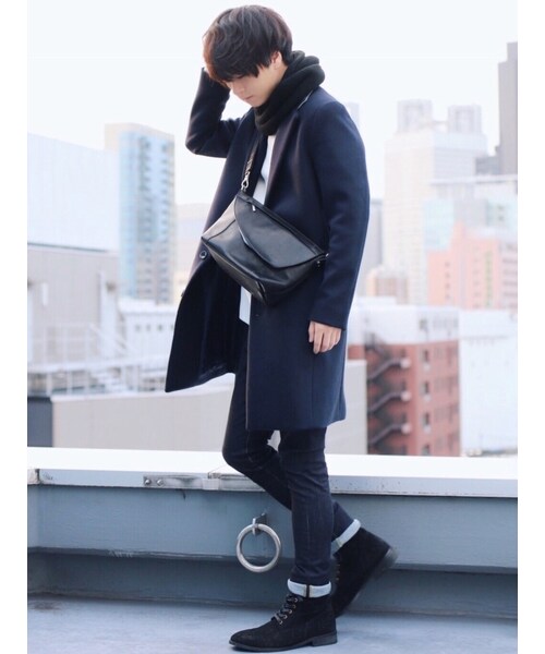 LIDNM（リドム）の「リブニットスヌード（ストール/ショール・メンズ・ブラック・FREE）」の3枚目の写真