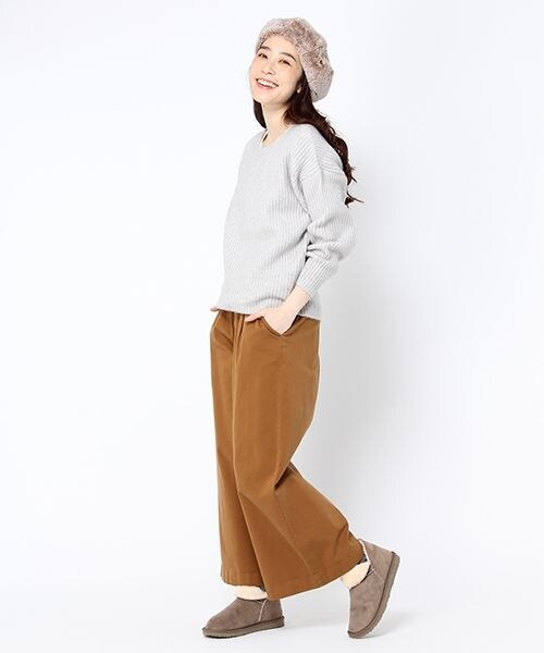 studio CLIP（スタディオクリップ）の「フェイクファーハギベレー帽（帽子・ブラウン/ベージュ）」の3枚目の写真