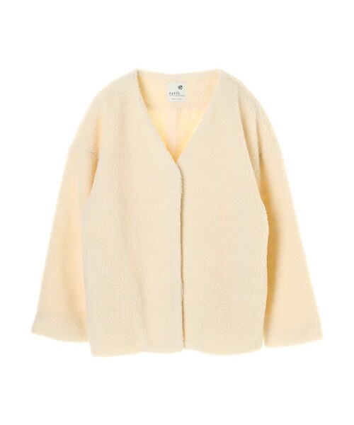 earth music&ecology（アースミュージックアンドエコロジー）の「・ボアショートコート（ジャケット/アウター・アイボリー/ブラック/キャメル・F）」の8枚目の写真