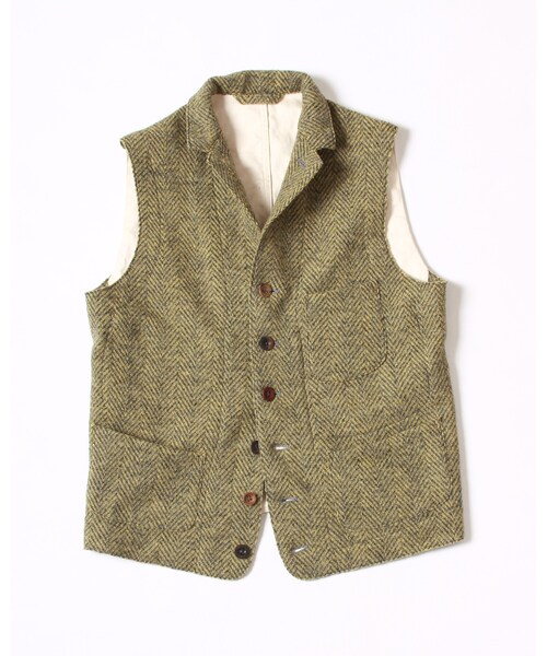 極美品45R シェットランドジャケット　L グレー　定価¥71500ヘリンボーン 45R（フォーティファイブアール）の「シェットランドヘリンボン