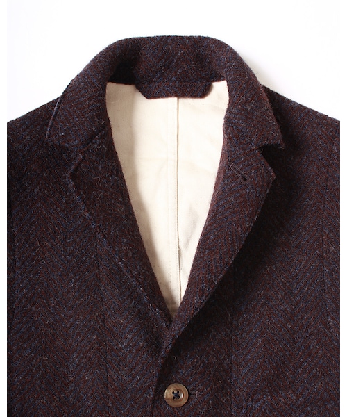 ✨美品✨45R✨シェットランド✨ウールコート✨千鳥格子✨ヘリンボーン ✨希少✨45R✨シェットランド✨ウールコート✨千鳥格子