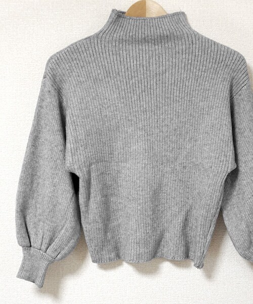 Tiffee SELECT（ティフィーセレクト）の「ボトルネックボリューム袖リブニットトップス（ニット/セーター・レディース・キャメル/グレー/ブラック・Free）」の5枚目の写真