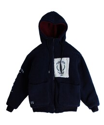 ROMANTIC CROWN | Heavy Fleece Hood Zip Up_Navy(ジャケット/アウター)