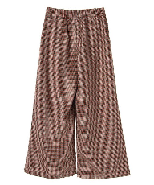 earth music&ecology（アースミュージックアンドエコロジー）の「チェックウールワイドパンツ（パンツ・ウィンドペンネイビー/ガンクラブチェック・S/M）」の2枚目の写真