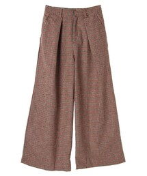 earth music&ecology | チェックウールワイドパンツ(パンツ)