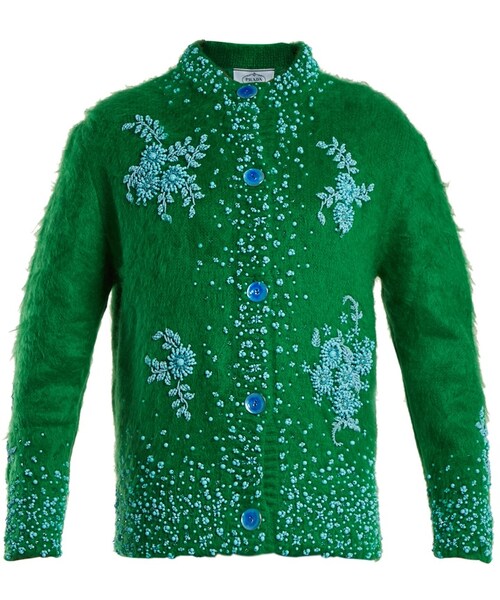 ★ PRADA プラダ ニット カーディガン ブルー系 50 ☆ PRADA プラダ ニット カーディガン ブルー系 50 ☆ PRADA プラダ