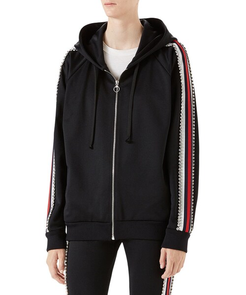 GUCCI（グッチ）の「Gucci Crystal Embroidered Jersey Sweatshirt